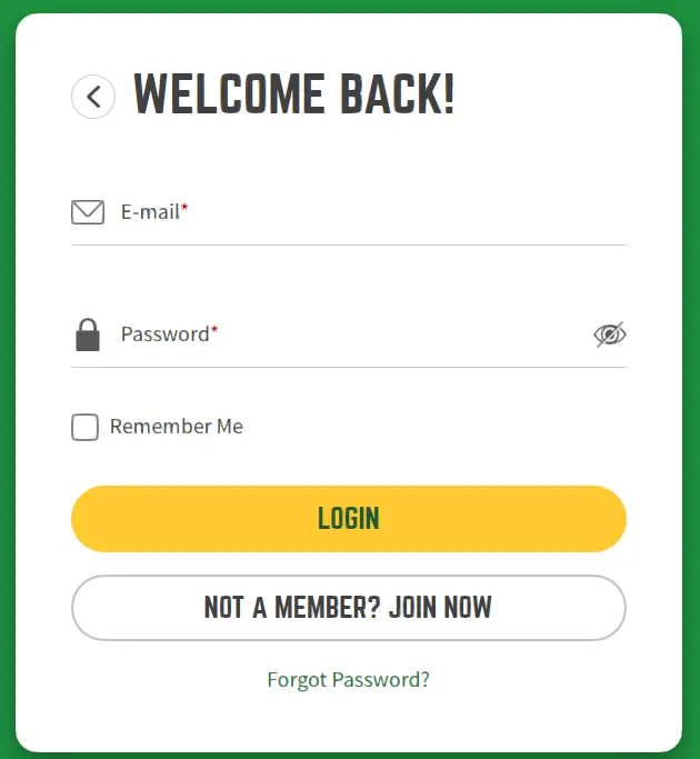 Joe Fortune Casino Login Form